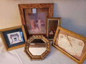 lot 100 image: Framed ArtMirror Household Decor Items
