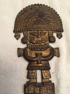 lot 164 image: Ornate Brass Wall Mount Piece From Peru