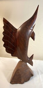 lot 123 image: Wooden Candle Holder and Fish Figurines