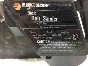 lot 303 image: Black and Decker Belt Sander