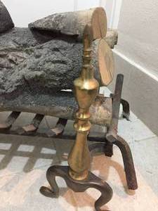 lot 313 image: Vintage Fireplace Grate and Andirons