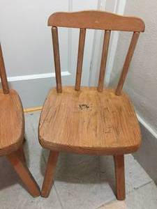 lot 318 image: Two Wooden Vintage Childrens Chairs