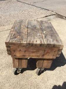 lot 371 image: Vintage Handmade Rolling Cart
