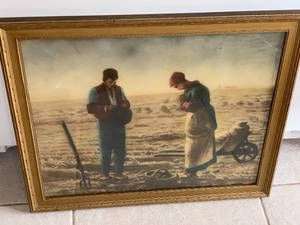 lot 241 image: Vintage Framed Print The Angelus by Jean -Francois Millet