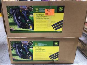 Lot of 2 John Deere Baggers 48 in not used see pictures