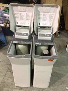 Lot of 2 GE Water Softners damaged for parts or repair see pictures