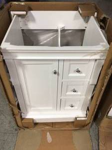 Lot of Bathroom White Cabinet and Vanity see pictures