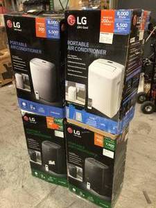 Lot of 4 LG Portable Air Conditioners various Models open box customer returns see pictures