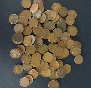 lot 7 image: 100 Wheat Pennies