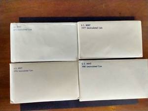lot 8 image: 4 U.S. Mint Sets - 1975, 76, 77, 81