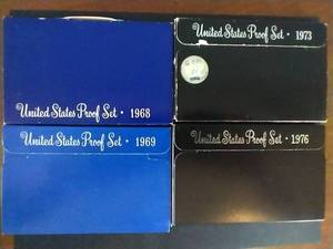 lot 11 image: 4 U.S. Proof Sets - 1968, 69, 73, 76