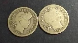 lot 47 image: 2 Barber Dimes