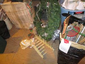 lot 242 image: Large Christmas lot with Sparkler Silver Tree, Large Wreath, LED Angel and more