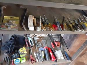lot 24 image: Shelf of Tools See Photos