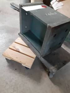 lot 43 image: (2) Moving Carts, One Heavy Welded Steel Stand (Possibly to Hold Vintage Power Tools)