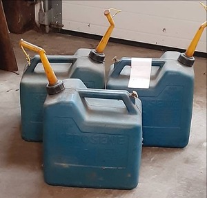 lot 44 image: (3) Kerosene Plastic Cans