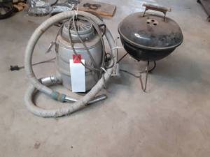 lot 45 image: Vintage Nilfisk Canister Vacuum & Small Charcoal Grill See Photos