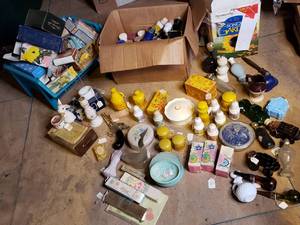 lot 85 image: Huge Lot of Vintage Avon Bottles, Decor, & Empty Avon Boxes