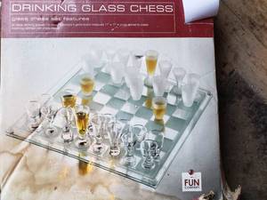 lot 80 image: Glass Drinking Chess Game