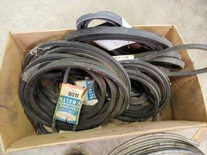 lot 61 image: Box of Belts, Gaskets, Chain See Photos