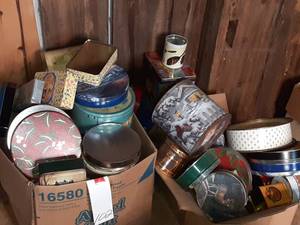 lot 102 image: Boxes of Tins See Photos