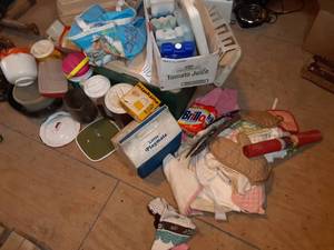 lot 110 image: Coolers, Pitchers, Tupperware, Oven Mits, Collector Camel Cooler, Ice Packs, Cooling Racks & More