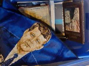 lot 193 image: Tote of John F. Kennedy Collectible Items, Magaziness From 1966 & Other Unique Items See Photos