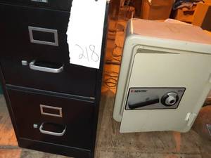 lot 218 image: Filex File Cabinet (25 X 15 X 29) & Sentry Safe 1310 (17 X 14 X 22.5)