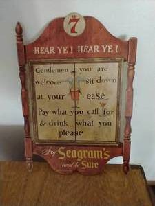lot 3 image: Vintage Seagrams Sign