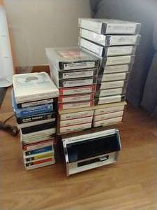 lot 9 image: 8 Track Player & Several 8 Track Tapes