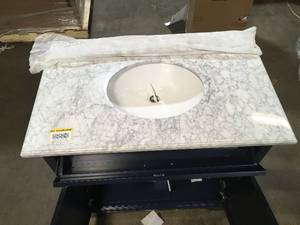 Vanity Cabinet with Ceramic top Customer Returns See Pictures