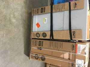 Lot of assorted Shaker Assembled Base Kitchen Cabinet with Ball-Bearing Drawer Glides in Dove Gray by Hampton Bay Customer Returns See Pictures