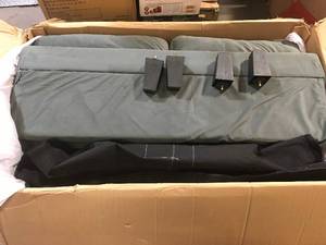 Wesley 31.5 in. Dark Grey Microfiber 2-Seater Loveseat with Round Arms by Lifestyle Solutions Customer Returns See Pictures