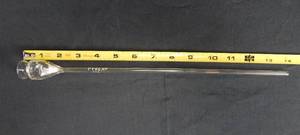 lot 27 image: Set of 4 Corning Pyrex Thistle Tube Square Top Glass Funnels