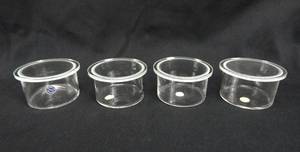 lot 223 image: Set of 4 Vintage Mercer Glass Works 60 x 35 MM Clear Glass Stender Dishes With Covers - Made in West Germany