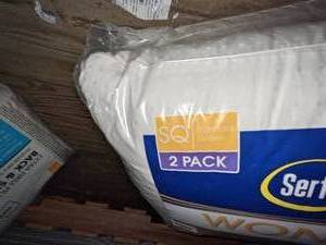 2 Serta Sertapedic Wont Go Flat Standard Size Pillows