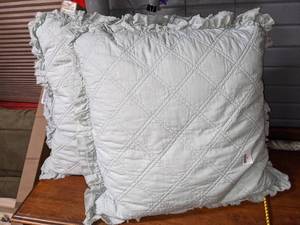 2 Threshold Mint Green Quilted Pillows 24 x 24