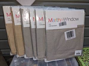 6 Sets of Martha Window Rod-Pocket Tier Panels