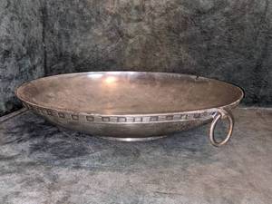 Antique Shallow Metal Bowl