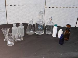 Vintage LaboratoryScience Bottle, Beekers, Etc.