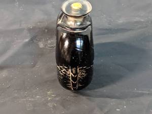 Chinese Glass Snuff Bottle wSiamese Fish Carved Peking Overlay