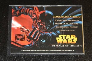 lot 12 image: 2005 Topps Star Wars Revenge of the Sith General Grievous Original Art Card 1 of 1