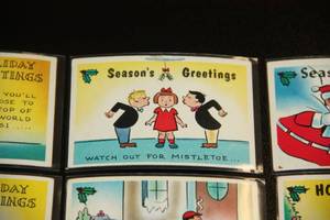 lot 57 image: 1960 Fleer Yule Laff Seasons Greetings Postcard Lot  10 Cards