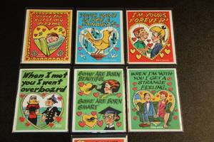 lot 58 image: 1959 Topps Funny Valentine Trading Card Lot  7 Cards