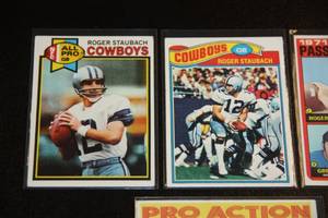 lot 106 image: Vintage Roger Staubach Football Card Lot  4 Cards