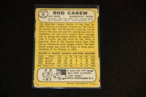 lot 114 image: 1968 Topps Rod Carew #80 2nd Year Card