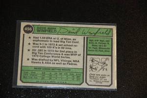 lot 115 image: 1974 Topps Dave Winfield #456 Rookie Card