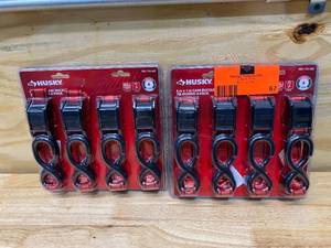 lot 67 image: HUSKY Lot of 2-  6 ft. x 1 in. Cam Buckle Tie-Downs 4-Pack