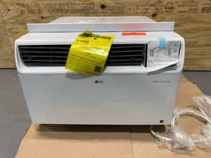 lot 14 image: LG ELECTRONICS 22,000 BTU Dual Inverter Smart Window Air Conditioner with Wi-Fi Enabled and Remote in White.  Retails for $672.00
