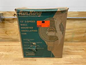 lot 20 image: AIR KING 12 in Wall Mount Fan, Oscillating, 120V AC, Number of Speeds 3